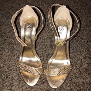 Golden Sparkly Formal Heels